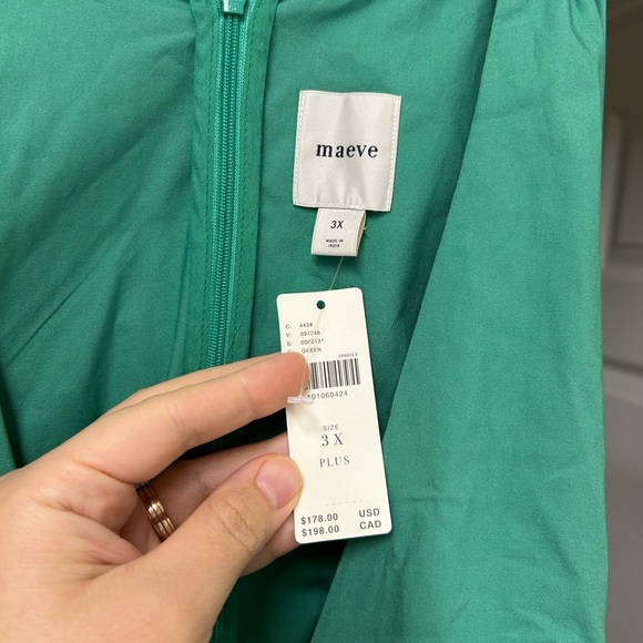 NWT Anthropologie, Maeve Halter V-Neck Drop-Waist Dress, Green – Size 3X - Picture 5 of 15